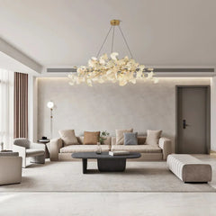 Gold Ginkgo Leaf Cluster Pendant Light Modern Accent