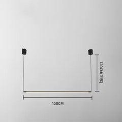 Modern Black Minimalist Linear Suspension Chandelier Frosted LED Light