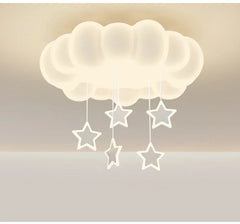White Cloud Acrylic Pendant Light with Star Accents
