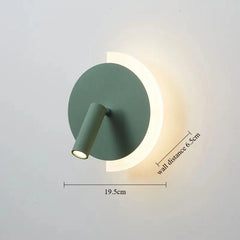 Modern Minimalist Circle Wall Lamp with Adjustable Spotlight