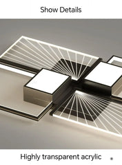 Modern Geometric Frame LED Ceiling Light Black Finish