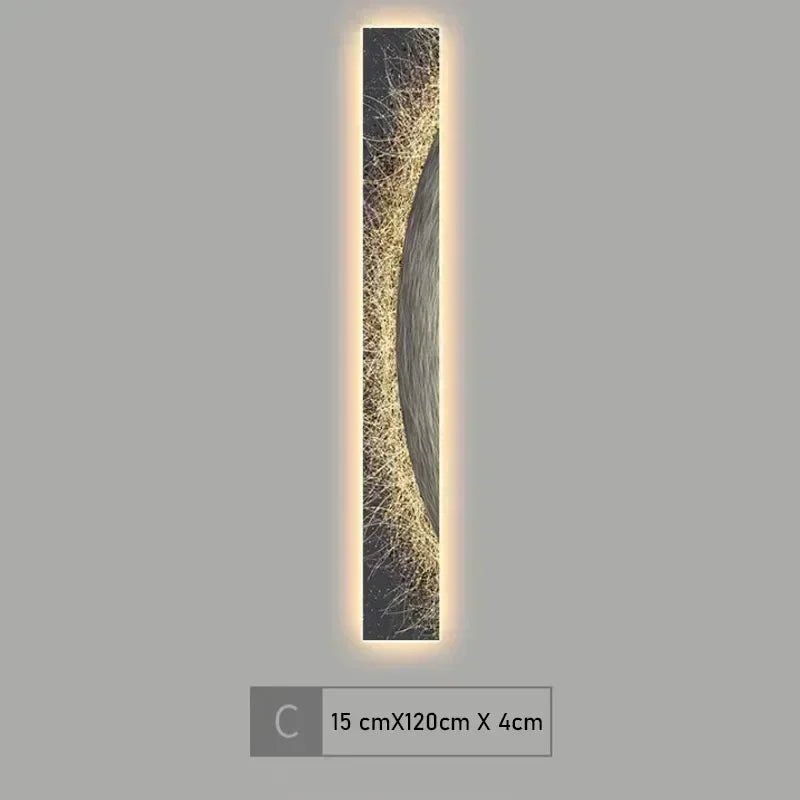 Vertical rectangular light fixture on a gray background