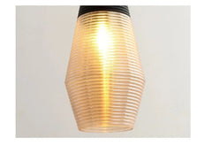 Glass Industrial Style Pendant Light with Ribbed Shade