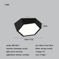 Modern Geometric Hexagon Flush Mount Ceiling Light Fixture