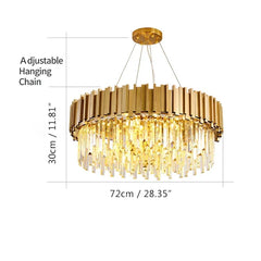 Tiered Crystal Chandelier with Black Accents and Gold Finish