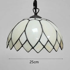 Tiffany Style Stained Glass Pendant Light with Petal Shades