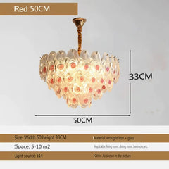 Gold Finish Chandelier with Frosted Glass Shades and Rose Bud Accents