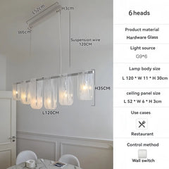 Clear Glass Tube Pendant Light Industrial Bar Chandelier