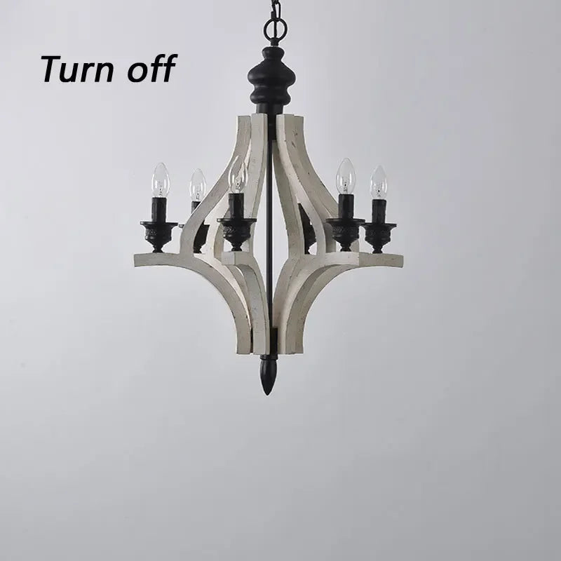 Chandelier with black and white design on a gray background
