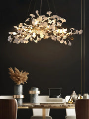 Gold Ginkgo Leaf Cluster Pendant Light Modern Accent