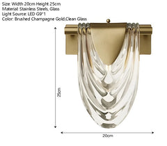 Gold Waterfall Wall Sconce with Sculptural Glass Shade