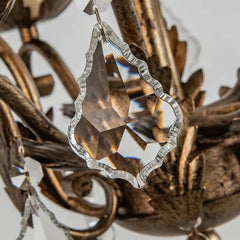Gold Floral Crystal Chandelier Candle Style Pendant Light