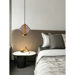 Glass Orb Pendant Light with Brushed Gold Finish