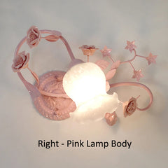 White Rose Bud Wall Sconce with Frosted Glass Bell Shade