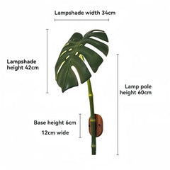 Green Leaf Bamboo Wall Sconce Outdoor Waterproof