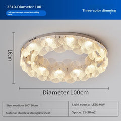 Chrome Glass Crystal Multi-Layered Ceiling Light