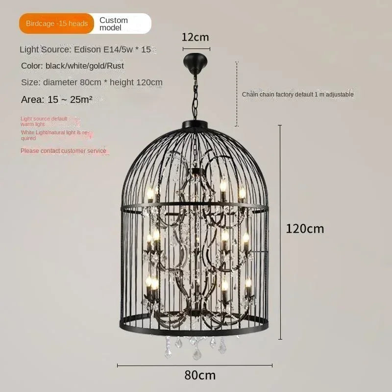 Chandelier with dimensions and specifications on a gray background