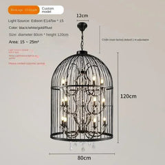 Chandelier with dimensions and specifications on a gray background