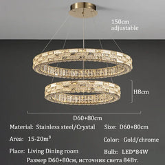 Chandelier with dimensions and specifications on a gray background