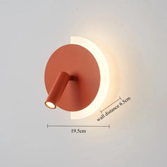 Modern Minimalist Circle Wall Lamp with Adjustable Spotlight