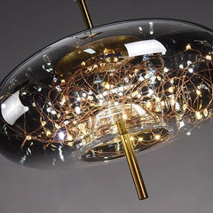 Glass Starburst Pendant Light with Integrated LEDs