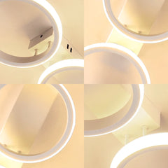 Modern White 3-Ring LED Flush Mount Ceiling Light Fixture