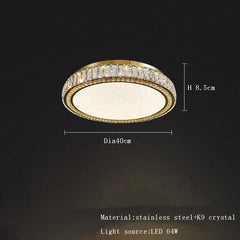 Modern Gold Crystal Oval Chandelier with Integrated LED