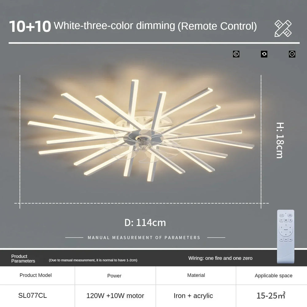 Ceiling light fixture with remote control on a gray background