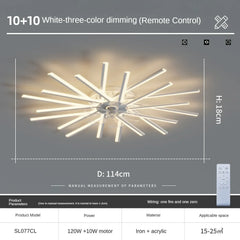 Ceiling light fixture with remote control on a gray background