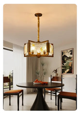 Brushed Gold Floral Pendant Light with Frosted Glass