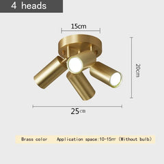 Brushed Gold Cylinder Spotlights Surface Mount Ceiling Light