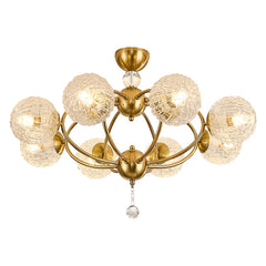 Polished Gold 8-Light Globe Chandelier with Crystal Accents
