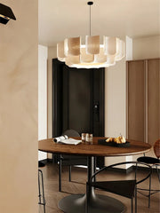 Modern Gold Acrylic Wave Chandelier with Tiered Design