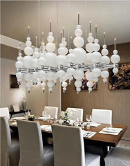 Black Globe Cluster Pendant Light with Polished Metal Frame