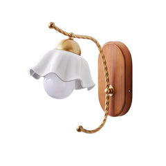 Gold Ceramic Flower Wall Sconce