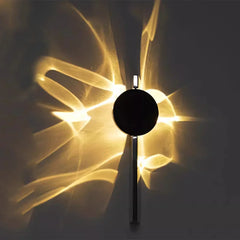 Modern Geometric Disc Wall Sconce with Integrated LED Lighting Effects