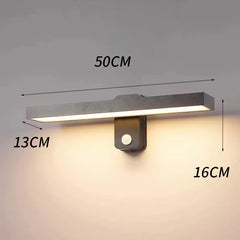 Rotatable LED Wall Sconce with Motion Sensor - Modern Exterior Light
