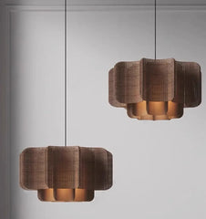 Rattan Woven Tiered Pendant Light Bohemian Style