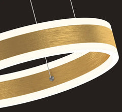 Modern Gold Ring LED Pendant Light with Integrated Illumination