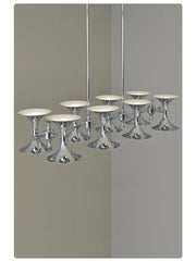 Chrome Horn Cluster Chandelier Modern Designer Pendant Light