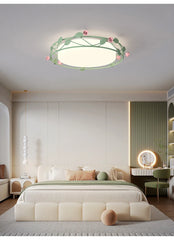 Green Flower Flush Mount Ceiling Light for Children's Room