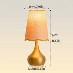 Gold Base Crystal Ball Table Lamp with Textured Orange Shade