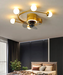 Gold Multi-Arm Ceiling Fan Light Fixture