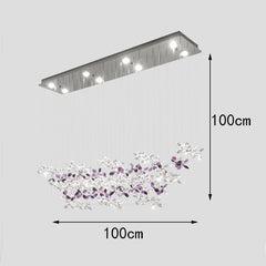 Modern Crystal Flower LED Chandelier – Bedroom Ceiling Light