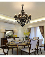 Gold Crystal Waterfall Chandelier with Draping Gemstone Accents