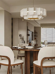 Modern Gold Acrylic Wave Chandelier with Tiered Design