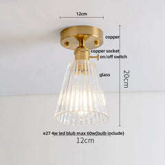 Ceiling light fixture with dimensions and component labels on a white background