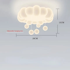 White Cloud Acrylic Pendant Light with Star Accents