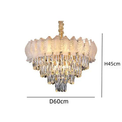 Tiered Crystal Waterfall Chandelier Polished Chrome Chandelier