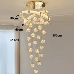Chandelier with labeled dimensions on a neutral background